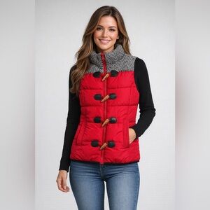 Ruff Hewn Red & Tweed Accent Gilet Vest